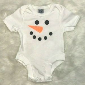 Baby One Piece Bodysuit 6 Month Snowman Face